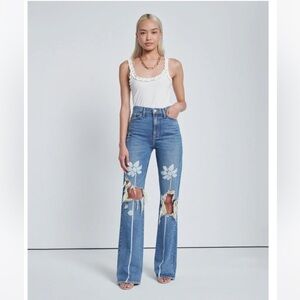 7 for all Mankind easy boot jeans in tea party floral
